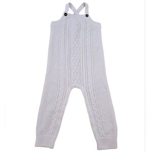 Hanna Andersson Ecru Baby Knit Overalls Sz 3